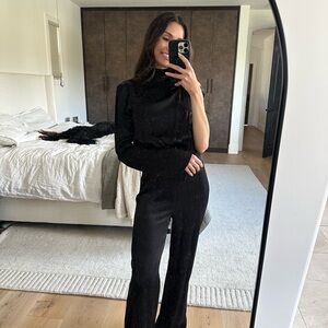 REVOLVE Black Jumpsuit with White Tie